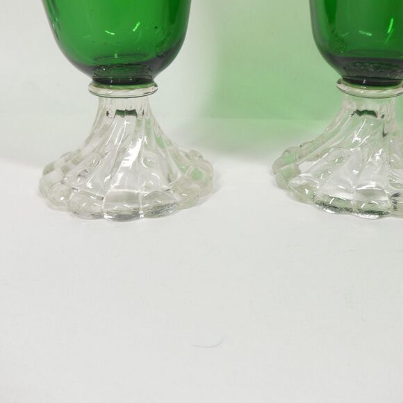 3 Anchor Hocking Burple Inspiration Green Glasses 5 3/4" Water Goblet Vtg MCM - Picture 2 of 5